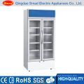 Hot Sale Double Door Beverage Cooler Upright Chiller Vertical Showcase